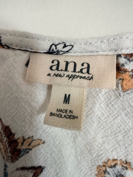 a.n.a Floral Cotton Peplum Top Sleeveless Boho Medium - Picture 5 of 6
